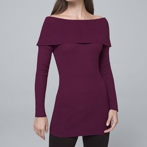 WHBM bow-back off shoulder sweater tunic